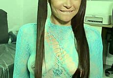 mmm my big ass brunette plays with junk food spitting on pigtails 😜🍔