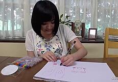 Petite Japanese classmate rips clothes fucks tight pussy creampie first time drip