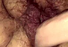 hairy bbw milf spreads wide for deep fisting till she squirts wildly