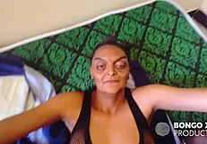 How's This 70-Year-Old Granny's Pussy Dripping Wet In Fishnets And Ripped Clothes?!