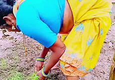 Village Maid's Big Tits Bounced Outdoors by Land Owner's Dirty Telugu Talk