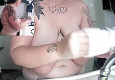 hey watch this busty brazilian housewife scrub dishes totally nude