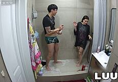 luuv reality catches xaner and grossy showering joking flashing tits together