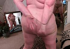 Thick Curvy Dawnskye Models Pantyhose and Shows Big Natural Tits