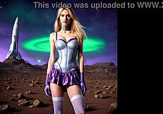 alien teen slut sucks monster cock in sci-fi pmv parody