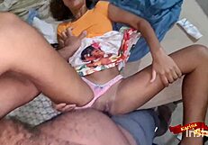 Skinny Thai teen stepdaughter bareback anal fucked by stepdad