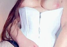 cheating wife masturbates big pussy cameltoe for boss without condom