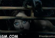 Bound beauty endures electric sadomasochism shocking her tight shaved pussy during hardcore punishment