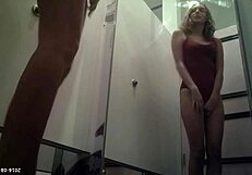 Russian babe strips nude bra off in hidden changing room cam