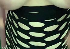 Sexy milf displays her big tits and juicy ass for viewers