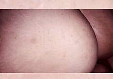 Slutty friend lets cock rub her clit before bareback thrust in homemade amateur video with curvy Brazilian bride