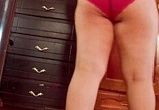 Hidden cam catches voluptuous Latina changing clothes secretly