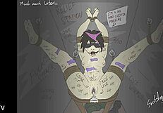 bound cartoon cheater's feet fantasy freebie with detailed bondage play