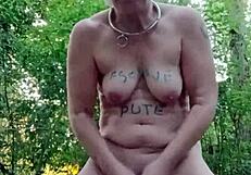 Chatting about that outdoor forest slave play with milf flashing and toys