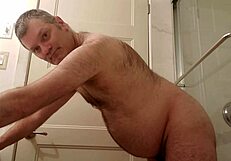 nude martin lavallée rams dildo up his ass in bathroom
