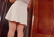 Hidden cam catches voluptuous Latina changing clothes secretly