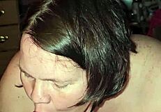 milf slurps that cock so deep 😍 hard sucking action