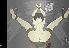 bound cartoon cheater's feet fantasy freebie with detailed bondage play