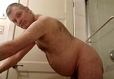 nude martin lavallée rams dildo up his ass in bathroom