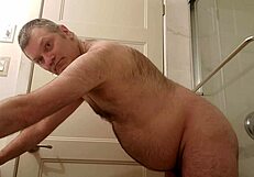nude martin lavallée rams dildo up his ass in bathroom