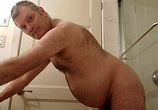 nude martin lavallée rams dildo up his ass in bathroom