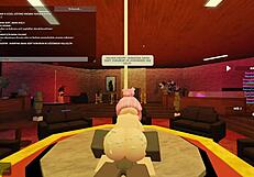 Turkish roblox slut teases wet ass bent over before deepthroat blowjob and anal riding