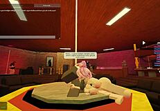 Turkish roblox slut teases wet ass bent over before deepthroat blowjob and anal riding