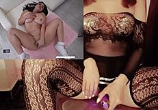 Chica Caliente Big Natural Tits Masturbates to Orgasm Creampie POV with Horny Latina Melons