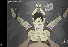 bound cartoon cheater's feet fantasy freebie with detailed bondage play