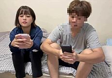 girlfriend slurps boyfriend's stinky cock before mom returns then gets pounded to multiple orgasms