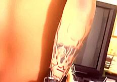 slutty blonde milf slams monster cock in heels till massive facial cumshot