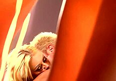 slutty blonde milf slams monster cock in heels till massive facial cumshot