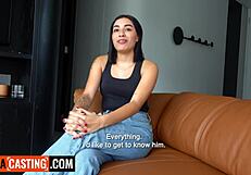 how does this 18yo colombian slut sloppy suck monster cock for her casting spot?