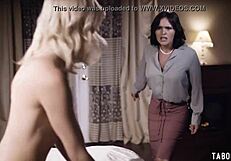 Wife crashes hubby's ffm fuck with babysitter!