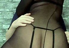 Dominating Friend in Pantyhose Heels Boots on Cock for Creampie Payoff