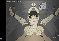 bound cartoon cheater's feet fantasy freebie with detailed bondage play