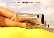 cute big ass girl goes topless naked shaking that beauty