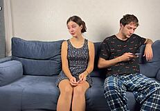 Step Sister's Arousal Drives Her to Suck and Handjob My Dick