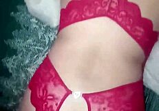 Red lingerie overflows with thick cum from wild group swingers fuck