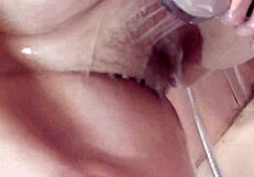 sexy blonde milf frina shaves armpits in shower big natural tits wet pussy handjob solo bathroom tease