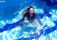 Jessica Bunny's Wet Latina Pussy Dives Underwater