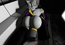 Fucking cat girl's big ass with monster cock and big tits