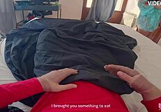 Curvy colombian milf mommy helps stepson with huge creampie mouthful