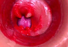 POV Camera Films Cervix Creampie from Monster Cock Vaginal Pounding
