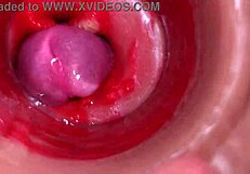 POV Camera Films Cervix Creampie from Monster Cock Vaginal Pounding