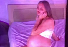 caught busty milf with huge pussy lips jerking wet beaver then creampie doggystyle pounding.