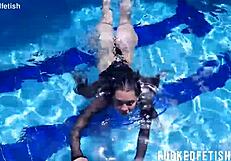 Jessica Bunny's Wet Latina Pussy Dives Underwater