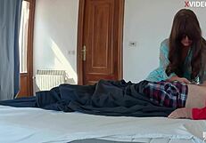 Curvy colombian milf mommy helps stepson with huge creampie mouthful