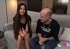 young vanesa merino swallows old cock whole in steamy porn casting!