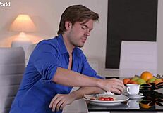 French Blonde Curvy Lover in Stockings Feet Shaved Pussy Deepthroat Paradise